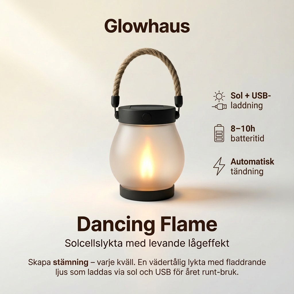 Dancing Flame - Solcellslykta med levande lågeffekt